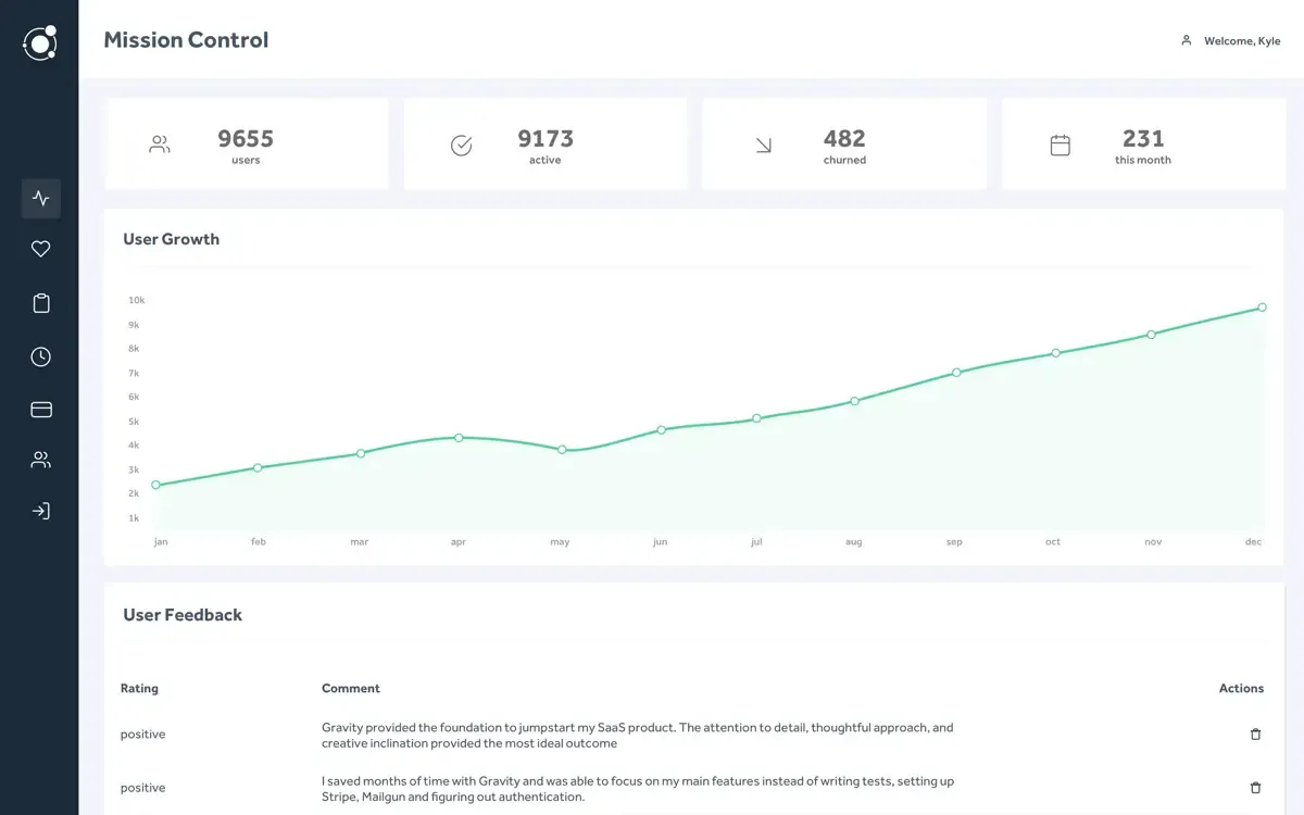 Gravity Mission Control SaaS admin app