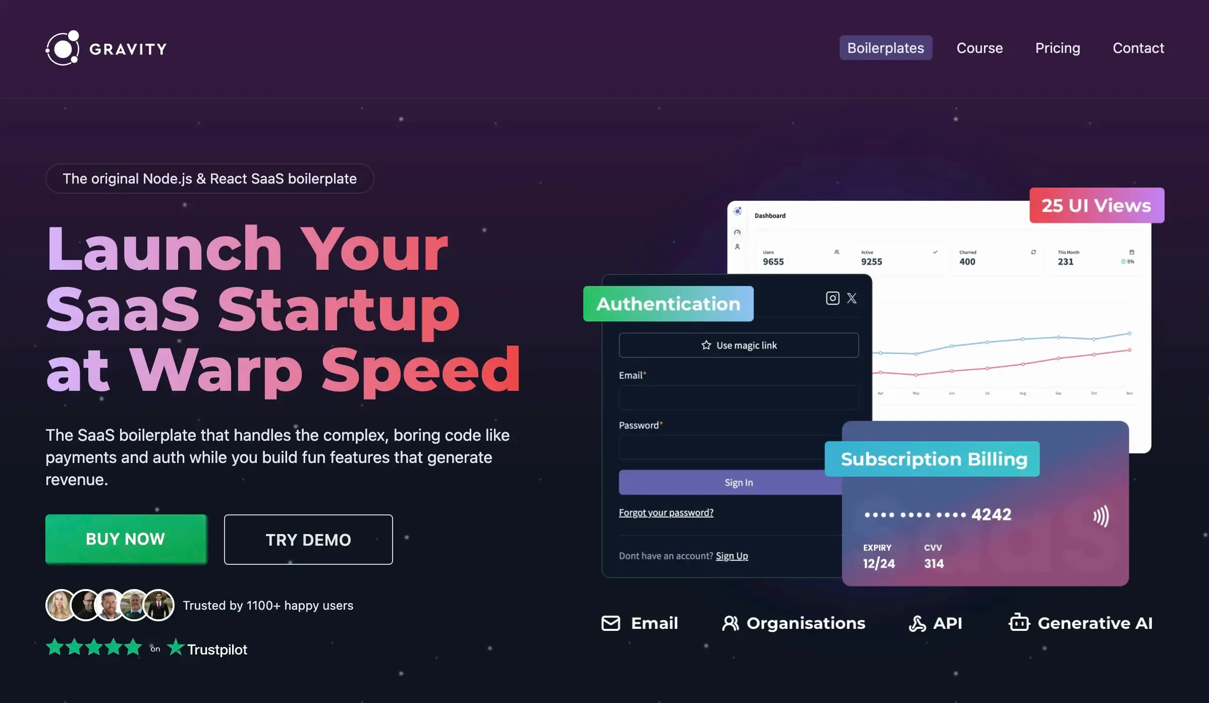 Gravity SaaS starter kit